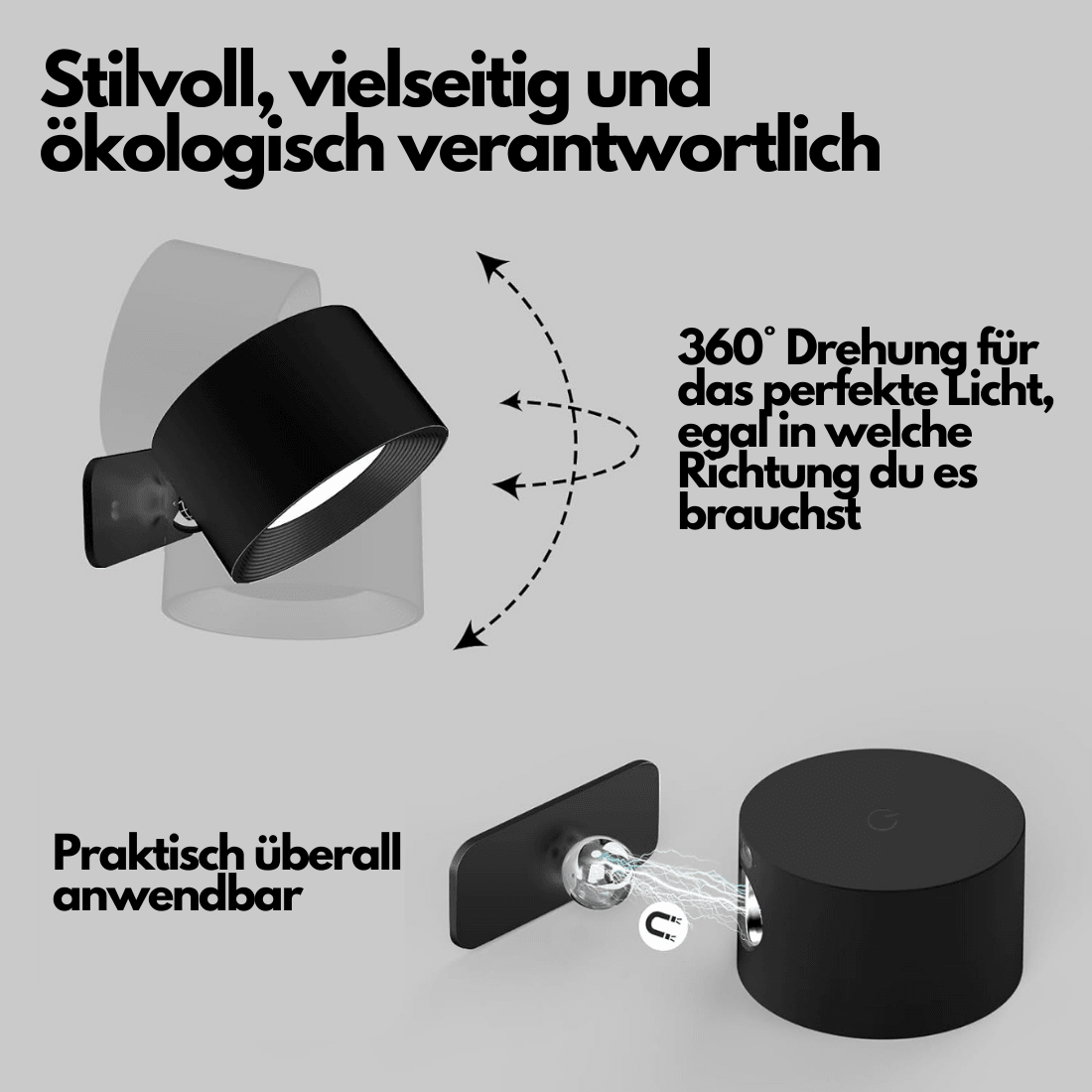 Draadloze Wandlamp 360° Verstelbaar 4