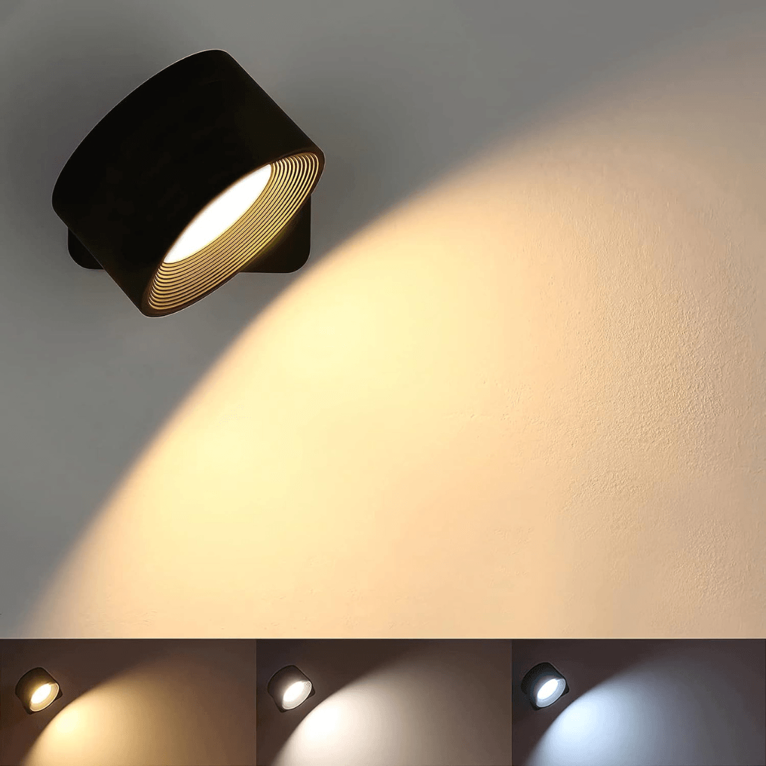 Draadloze Wandlamp 360° Verstelbaar voor Binnengebruik 7