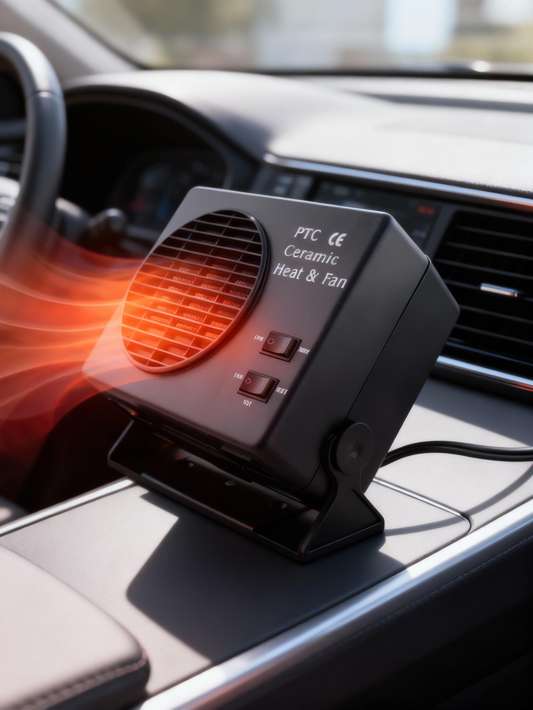 Draagbare 12V Auto Verwarming Ventilator met Thermostaat 0