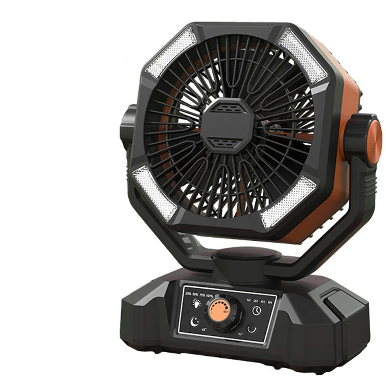 Draagbare Campingventilator met LED-lantaarn en Instelbare Snelheden voor Buiten 0