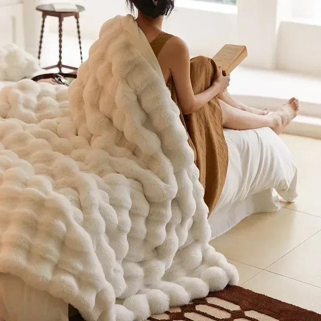 Draagbare Fleece Deken voor Warmte en Comfort 3