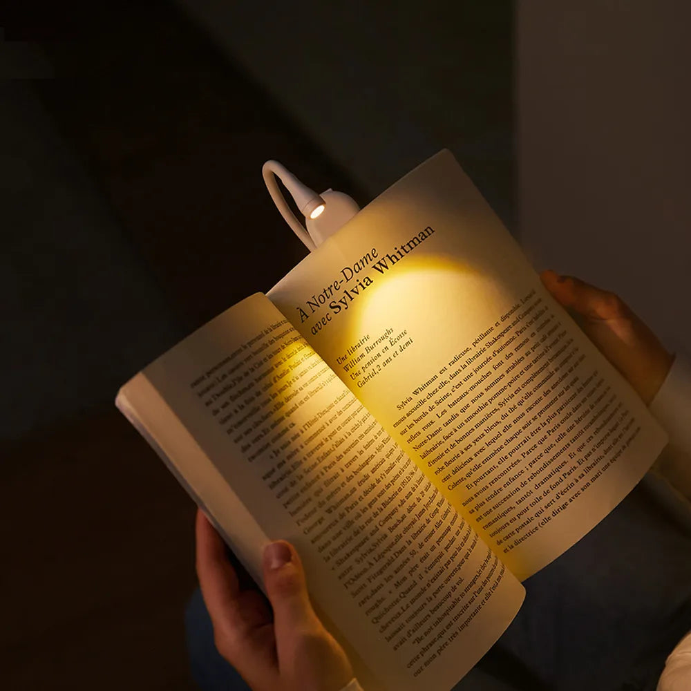Draagbare Mini Boeklamp met Clip en Dimbare LED 0