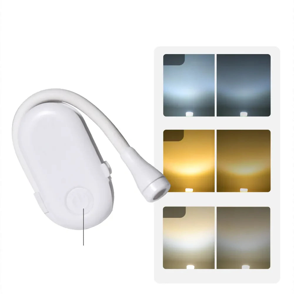 Draagbare Mini Boeklamp met Clip en Dimbare LED 5