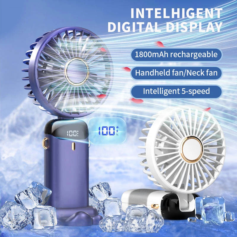 Draagbare Mini Ventilator Nekband Met 5 Snelheden USB Oplaadbaar 0