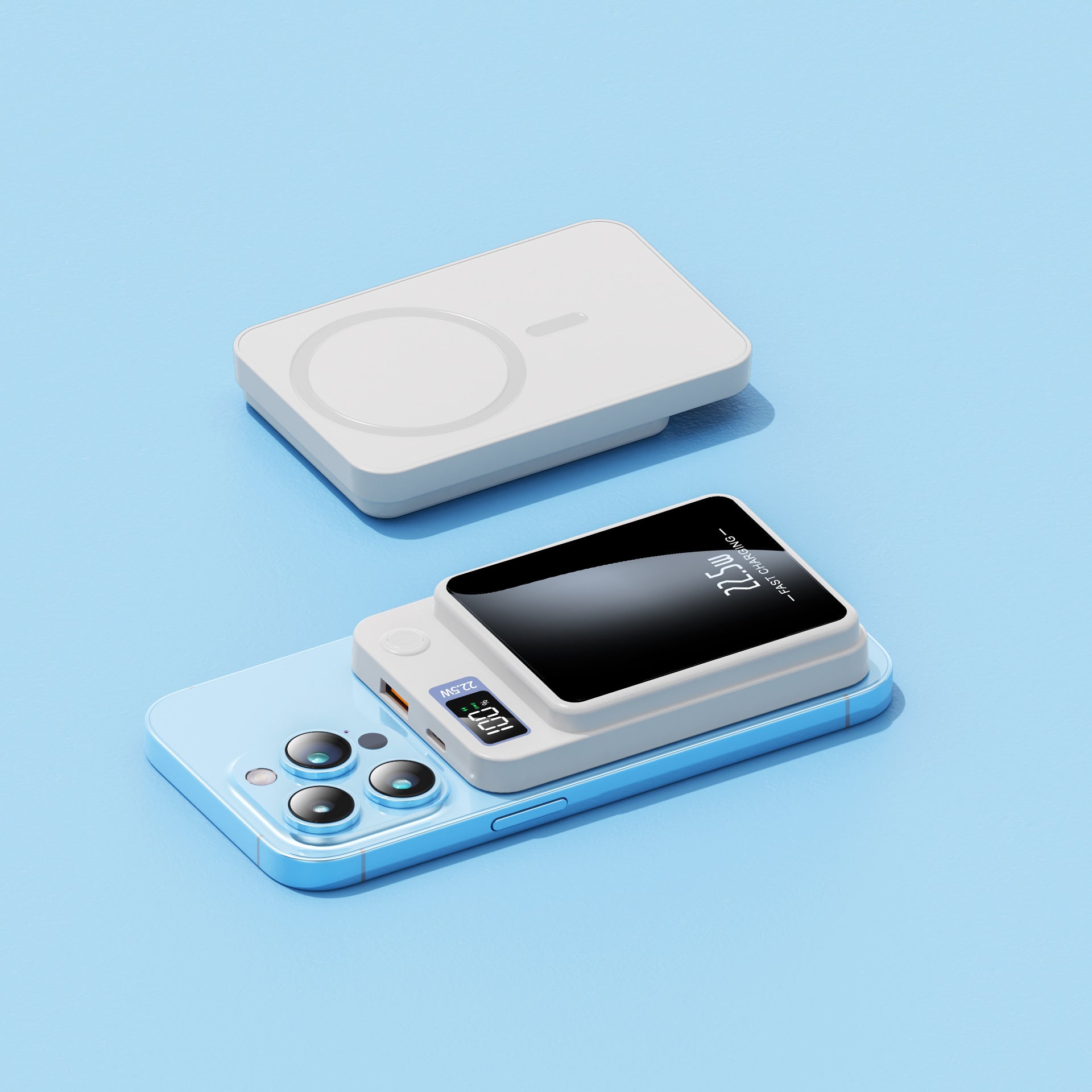 Draagbare Powerbank Snellaadfunctie met LED-display en Draadloos Opladen 4