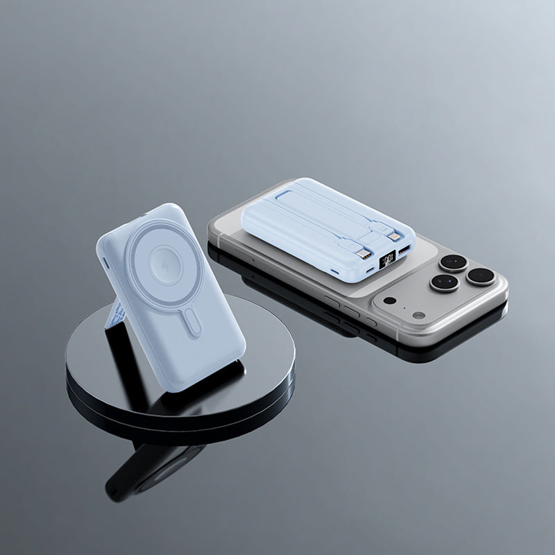 Draagbare Powerbank met Multifunctionele Houder en Draadloze Oplaadfunctie 4