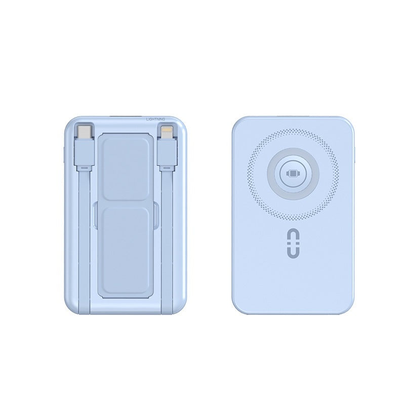 Draagbare Powerbank met Qi-Oplaadfunctie en Magnetische Aansluiting 0