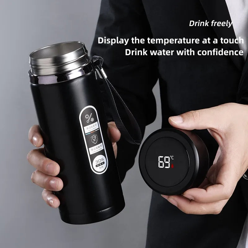Draagbare Thermoskan met LED Temperatuurdisplay - Thermosfles 1 Liter voor Thee en Koffie 1