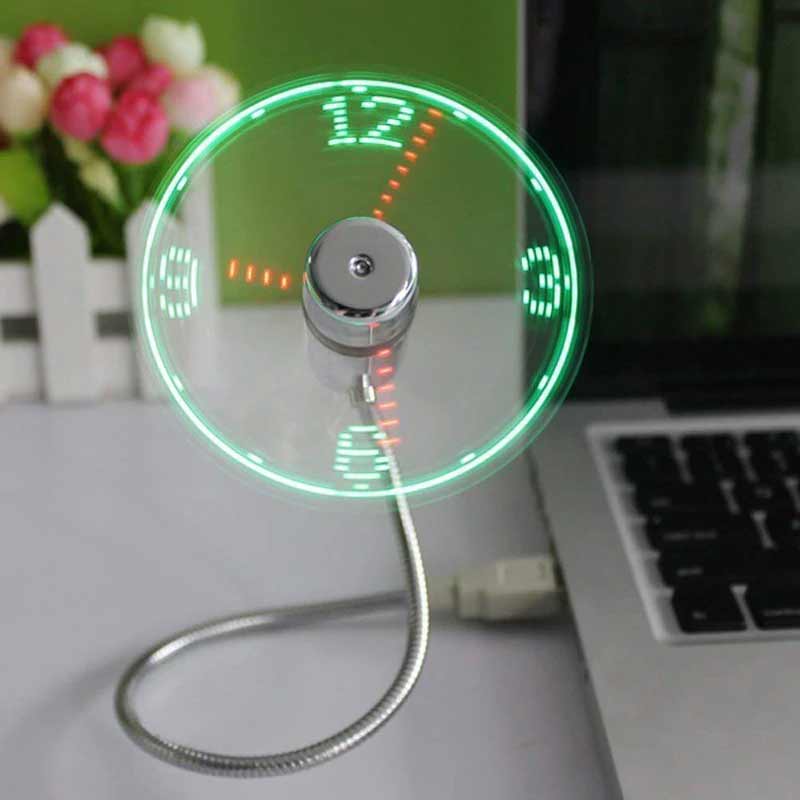 Draagbare USB Ventilator met LED Berichtenfunctie Flexibele Zwanenhals 0