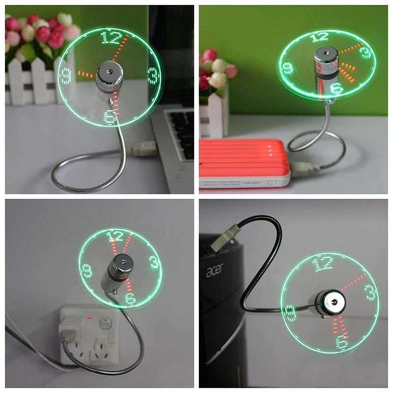 Draagbare USB Ventilator met LED Berichtenfunctie Flexibele Zwanenhals 5