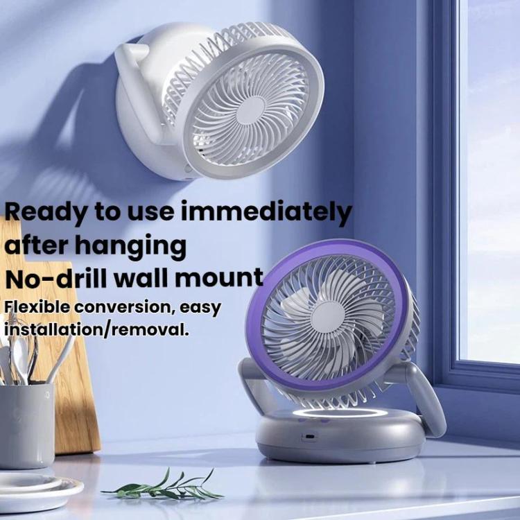 Draagbare Ventilator met LED Verlichting en Vijf Snelheden 1