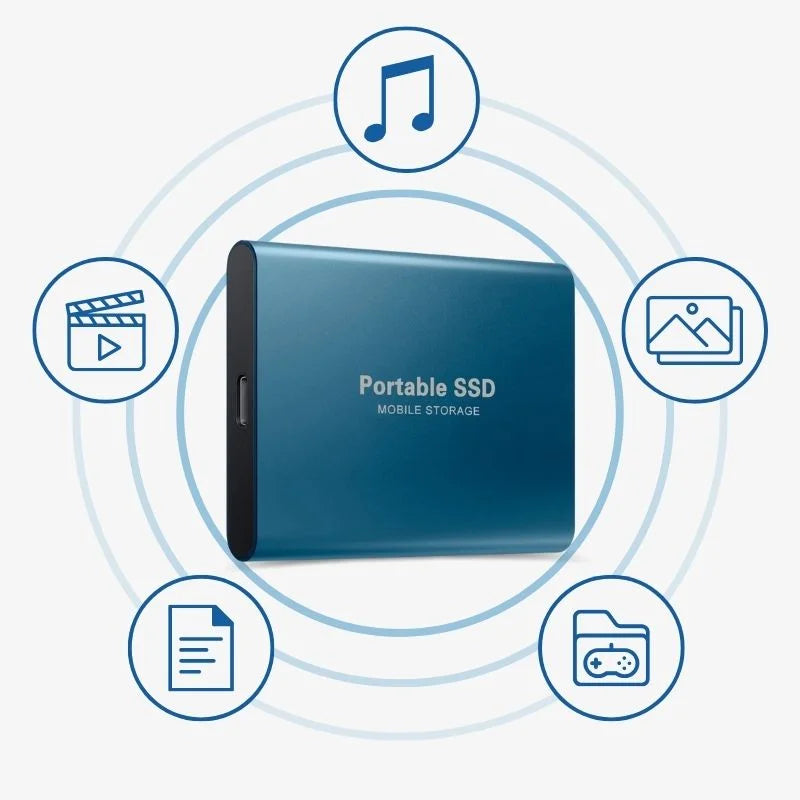 Draagbare externe SSD van aluminium, 1TB-30TB, schokbestendig en waterafstotend. 7