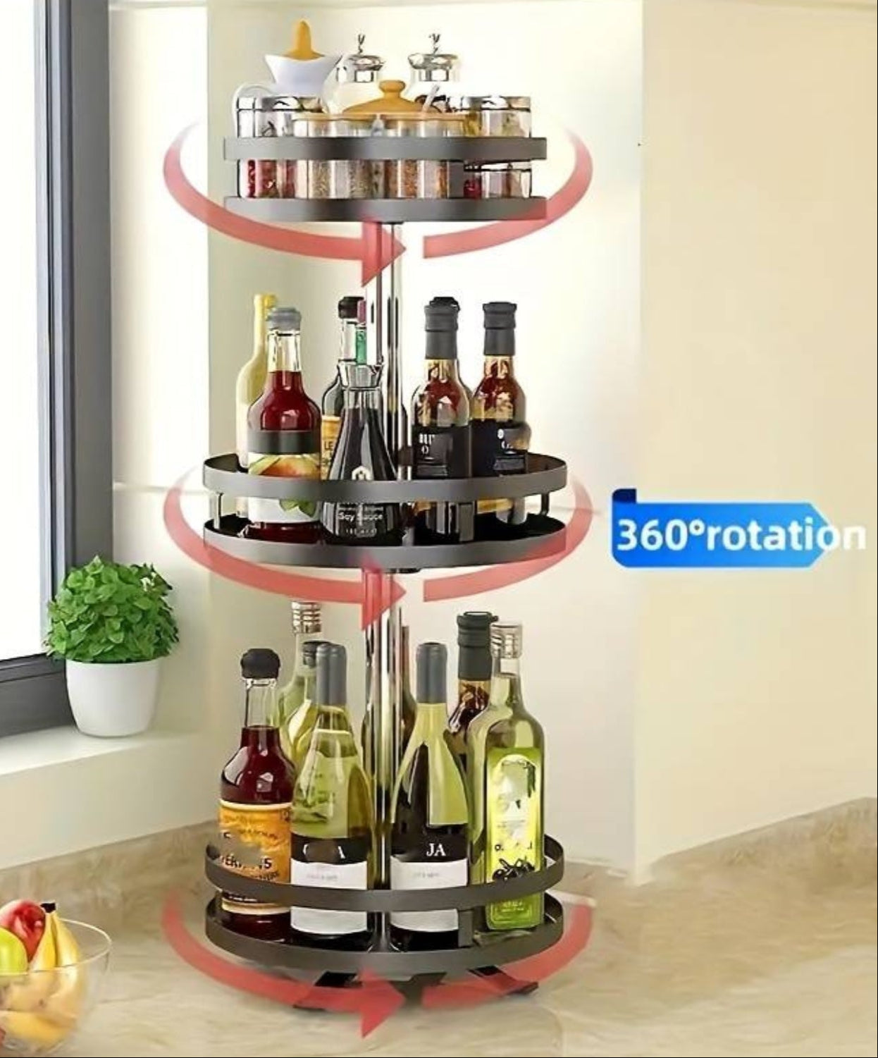 Draaibaar Opbergrek 360° voor Keuken en Badkamer Organizer 4