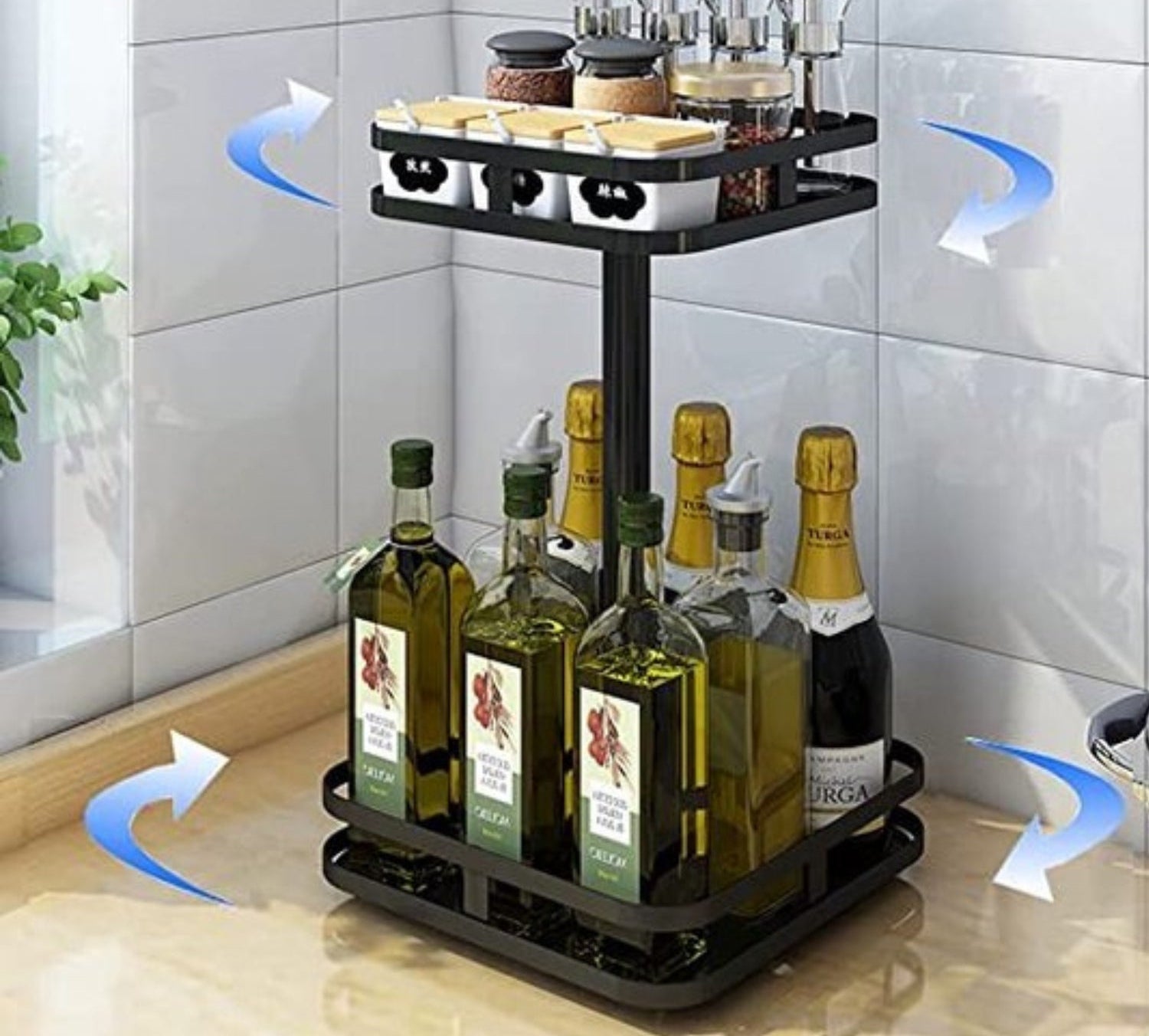 Draaibaar Opbergrek 360° voor Keuken en Badkamer Organizer 7