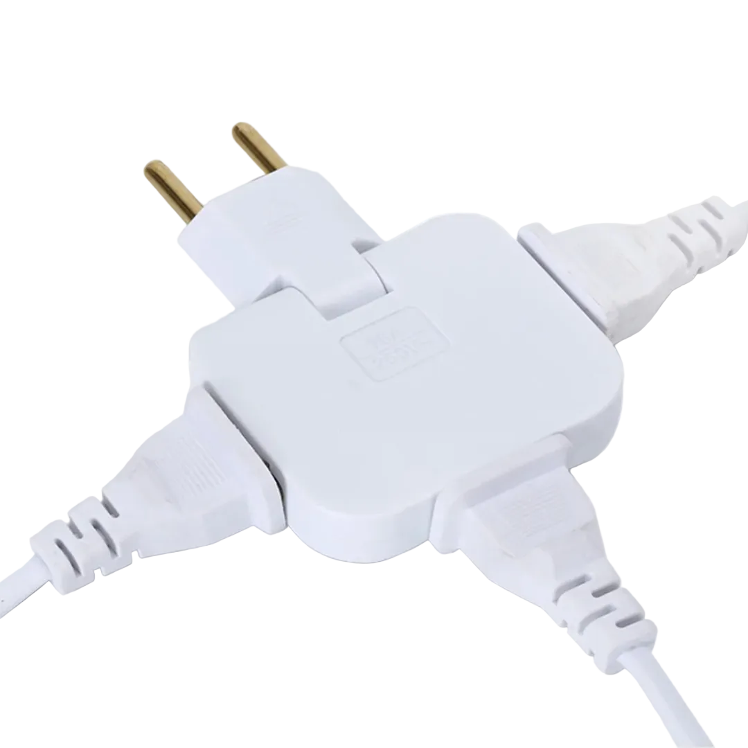 Draaibare EU-stekkeradapter met 3-in-1 Aansluitingen 0