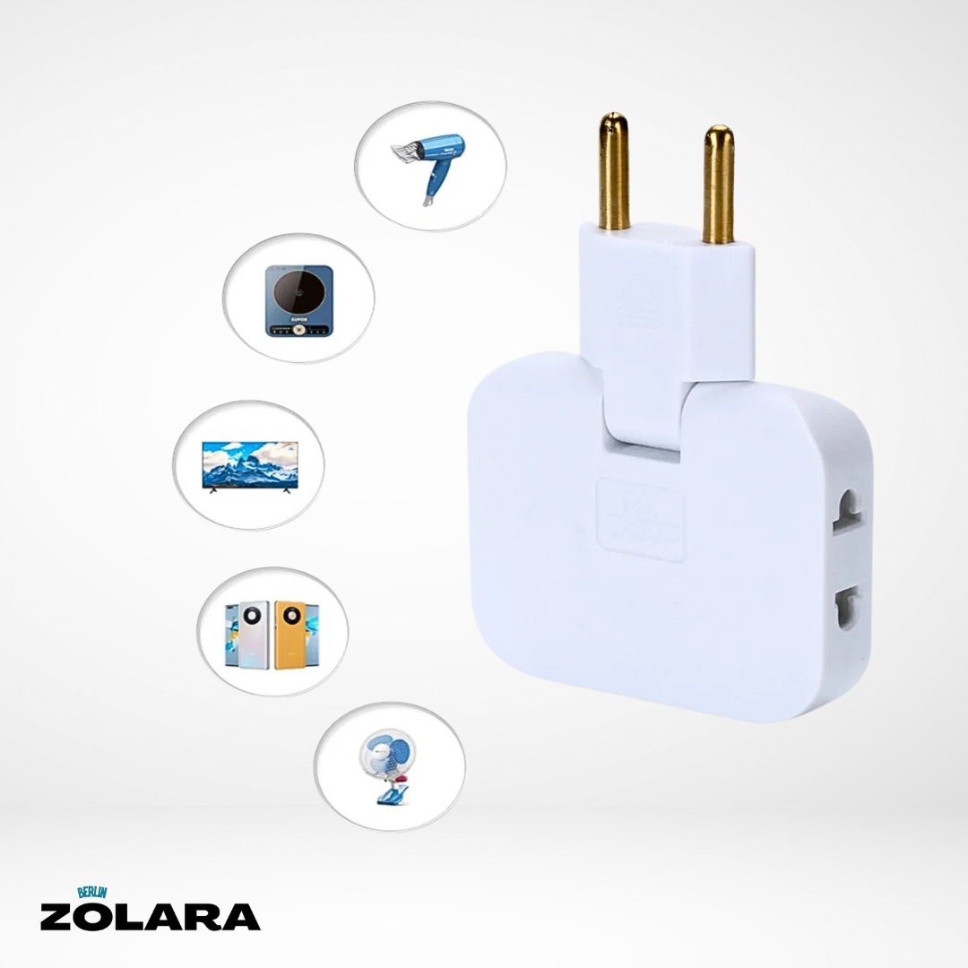 Draaibare EU-stekkeradapter met 3-in-1 Aansluitingen 2