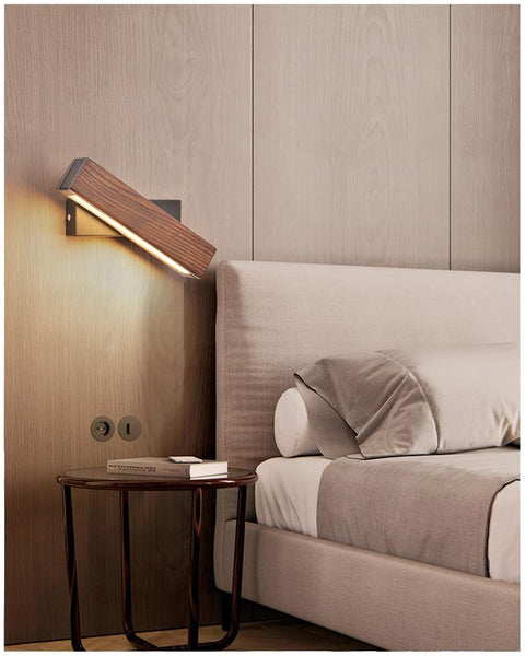 Draaibare LED-wandlamp Scandinavisch Houtontwerp 2