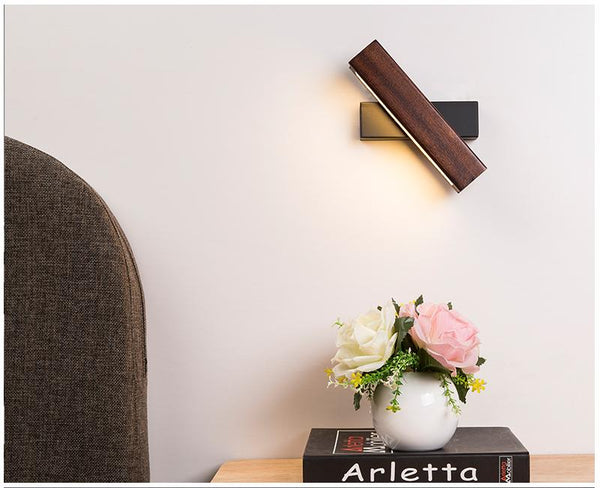 Draaibare LED-wandlamp Scandinavisch Houtontwerp 4