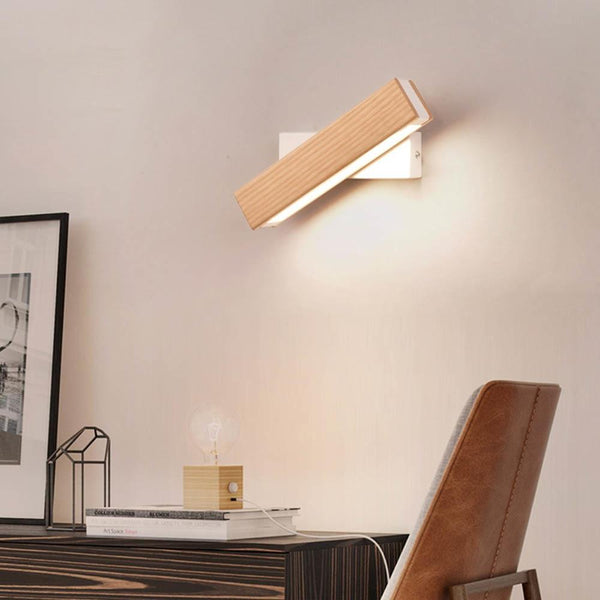 Draaibare LED-wandlamp Scandinavisch Houtontwerp 5
