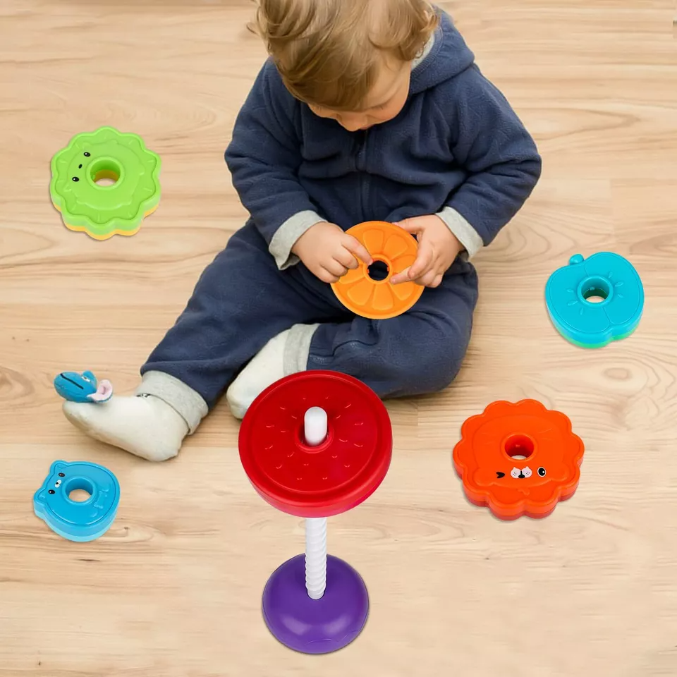Draaitoren Speelgoed voor Kinderen met Kleurrijke Schijven 2