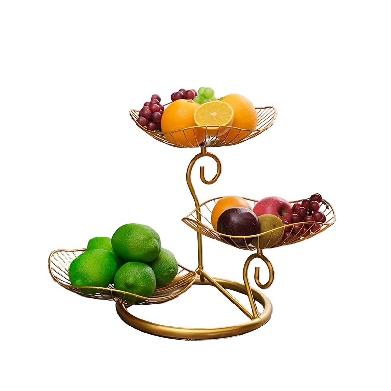 Drie-laagse Fruitschaal op Voet voor Snacks en Desserts