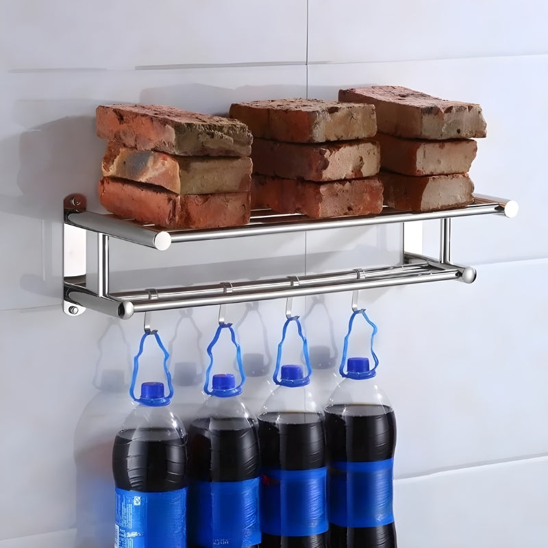 Dubbel Handdoekenrek Modern Voor Badkamer Met Extra Haken 3