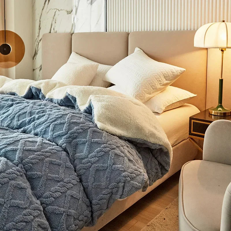 Dubbelzijdig Dekbedovertrek 240x220 Luxe Met Pluche En Gladde Afwerking 3