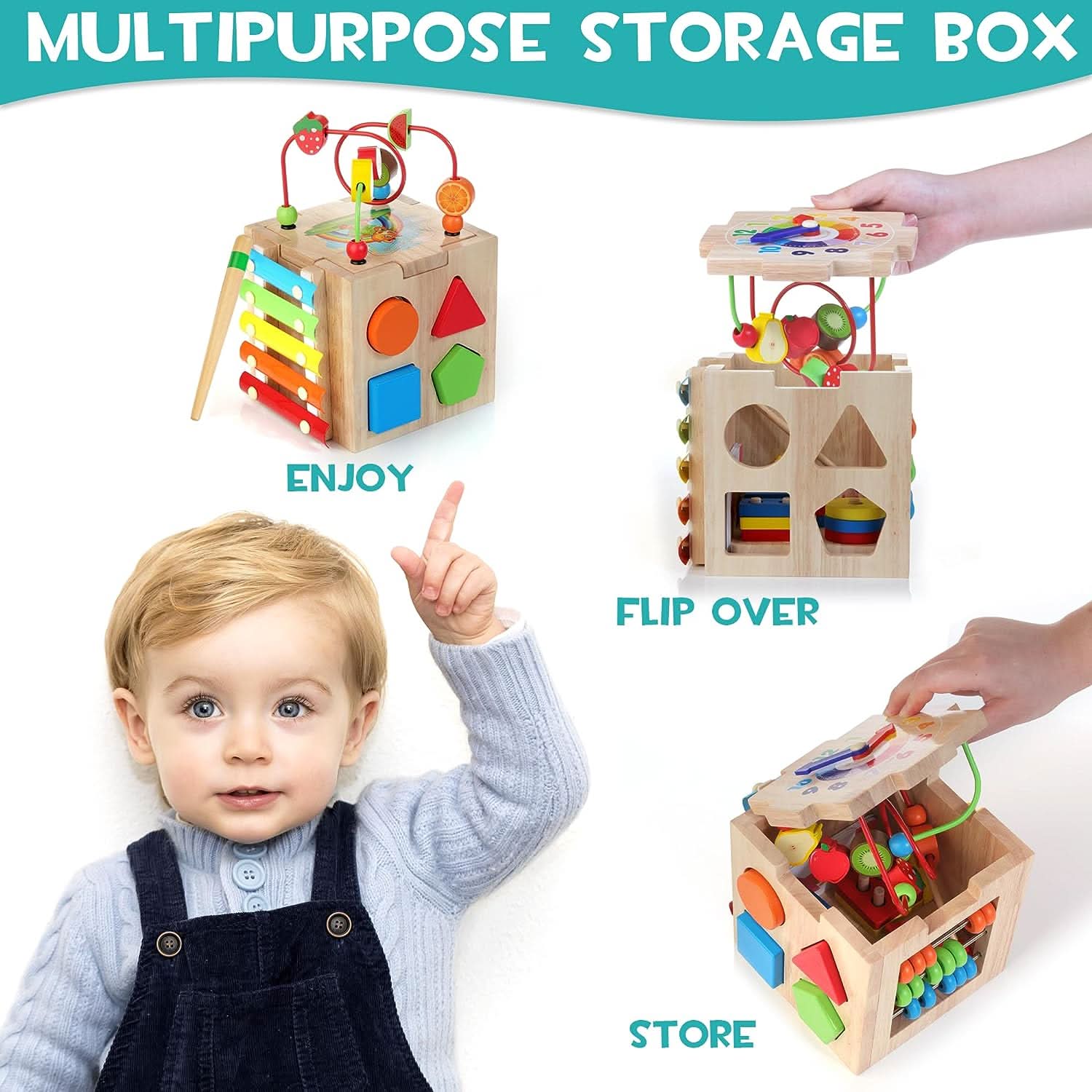 Educatief Speelgoed Interactieve Montessorikubus voor Peuters 2 Jaar 4