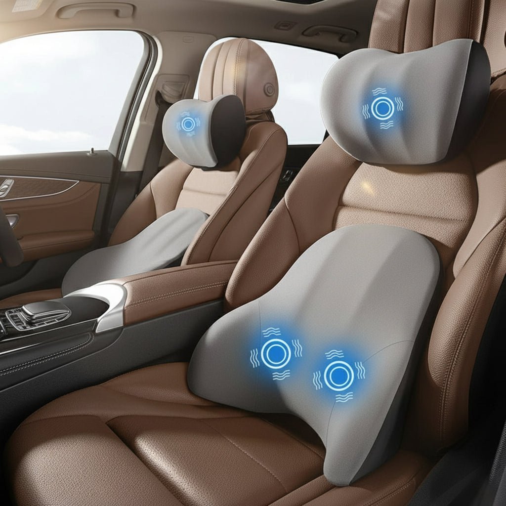 Ergonomisch Nek- en Lendensteunkussen met Vibratiemassage 1