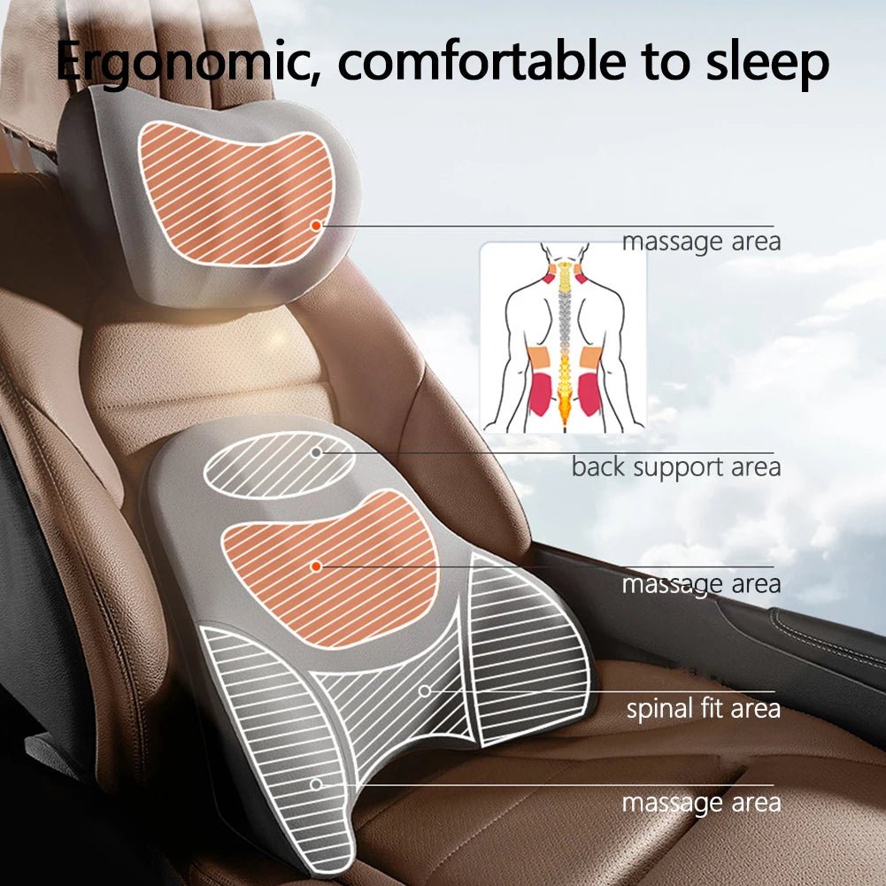 Ergonomisch Nek- en Lendensteunkussen met Vibratiemassage 5