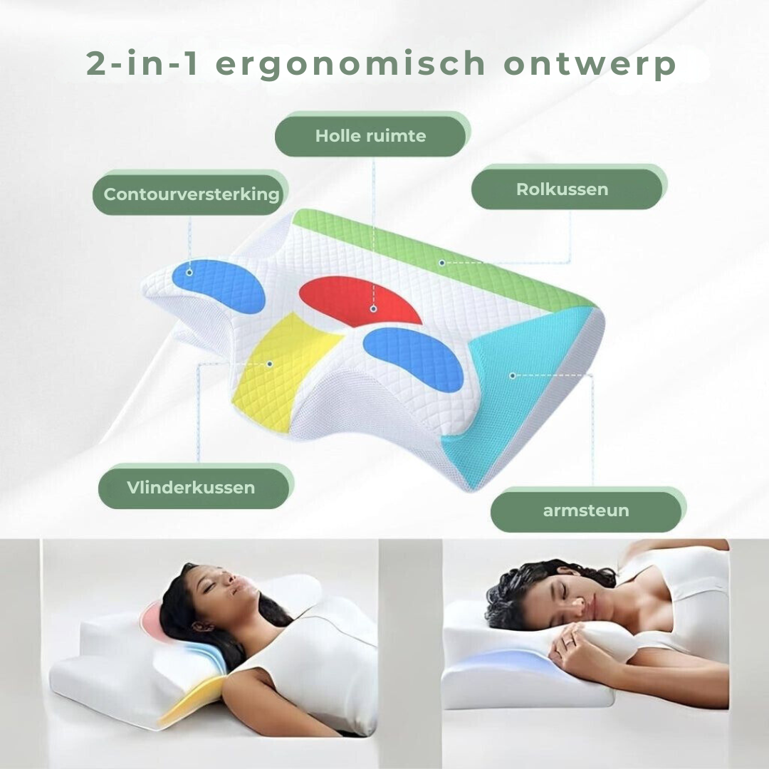 Ergonomisch Nekkussen Contourvorm voor Diverse Slaapposities 4