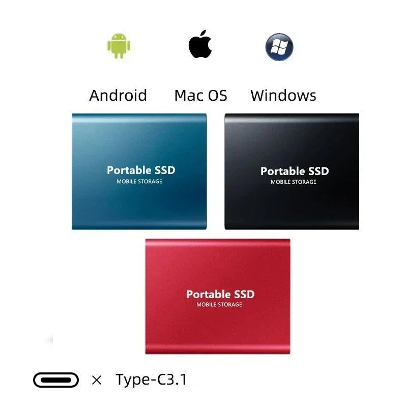 Externe SSD 1TB Draagbaar Schokbestendig Hoge Snelheid Opslag 4