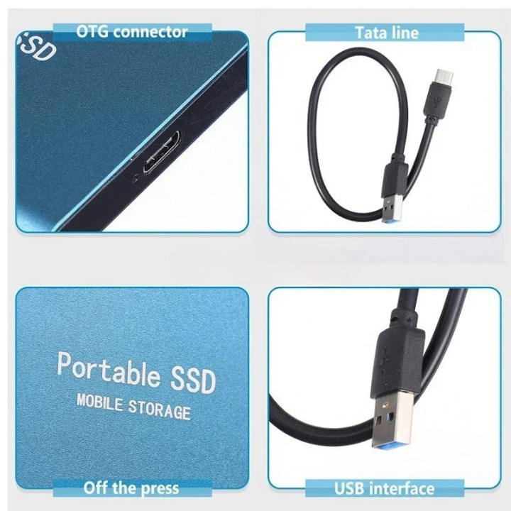 Externe SSD 1TB Draagbaar Schokbestendig Hoge Snelheid Opslag 6
