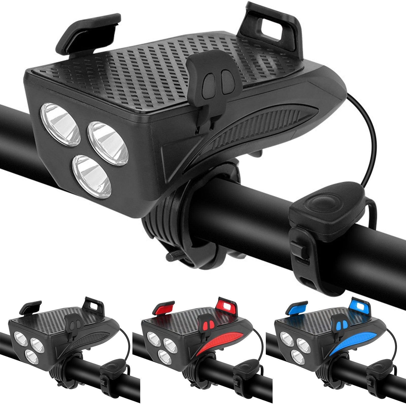 Fietslamp met Powerbank, Telefoonhouder en Claxon 4-in-1 1