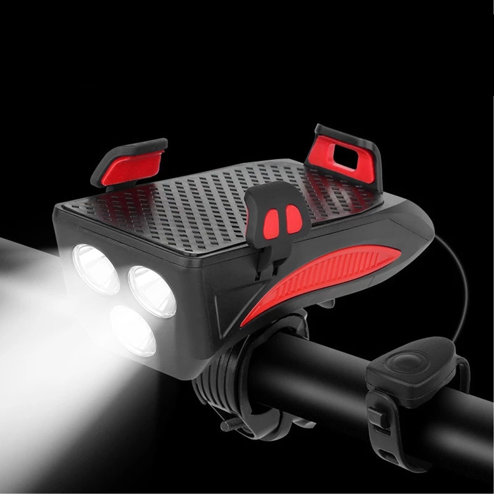 Fietslamp met Powerbank, Telefoonhouder en Claxon 4-in-1 2