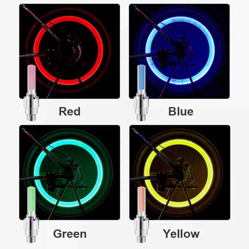 Fietsventielverlichting LED voor Nachtelijke Rit 1