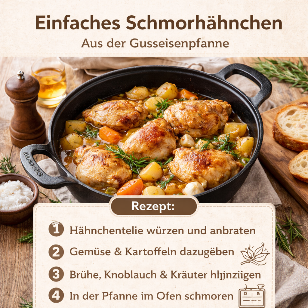 Gietijzeren Pan voor Koken met Diepe Vorm 6