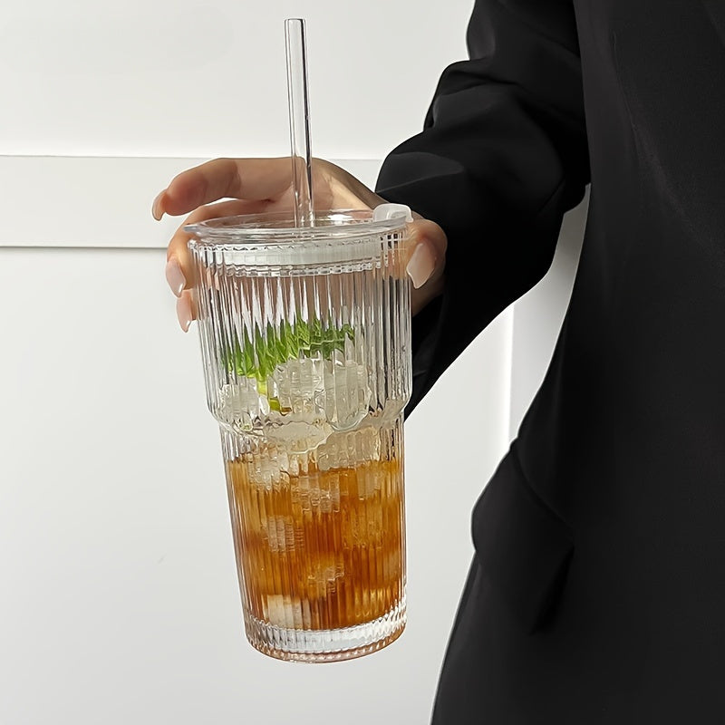 Glazen Koffiemok met Deksel en Rietje voor Koffie en Thee 7