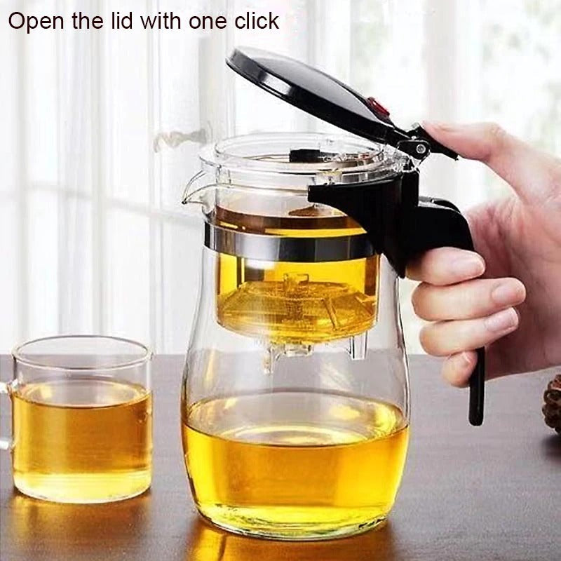 Glazen Theepot met Thee-ei Filter voor Koffie en Thee 1