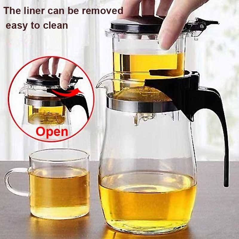 Glazen Theepot met Thee-ei Filter voor Koffie en Thee 3