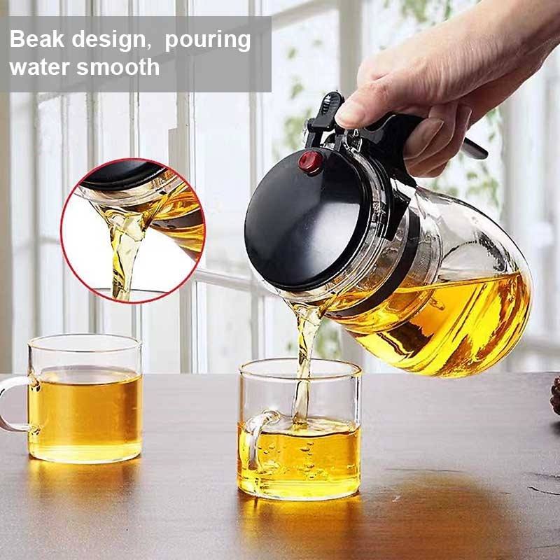 Glazen Theepot met Thee-ei Filter voor Koffie en Thee 5