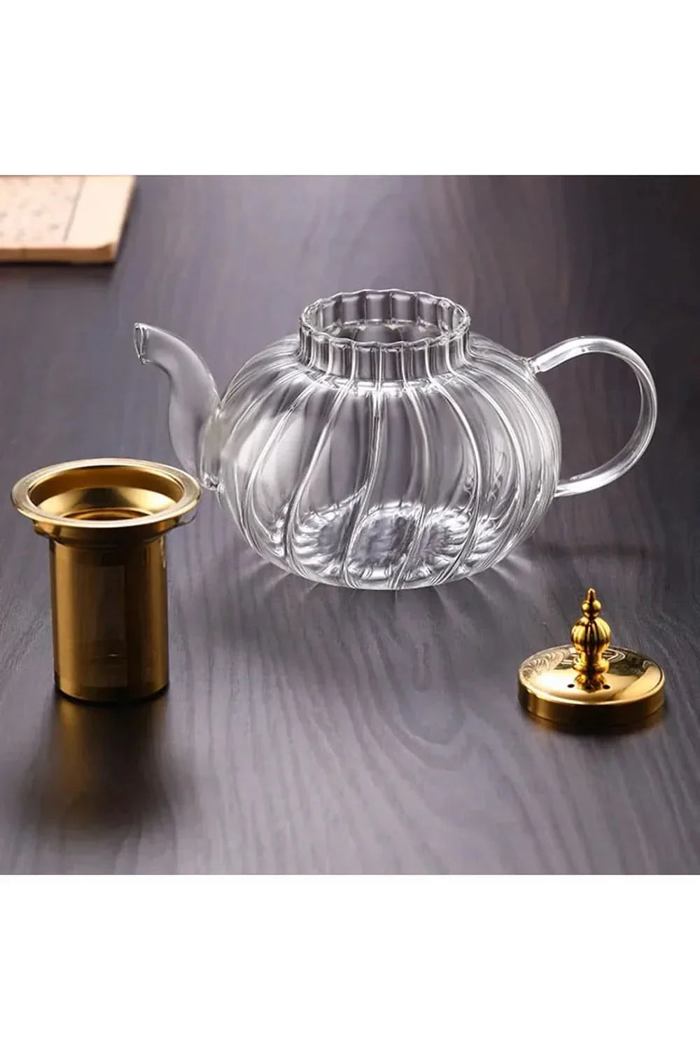 Glazen Theepot met Zetgroep voor Losse Thee 3
