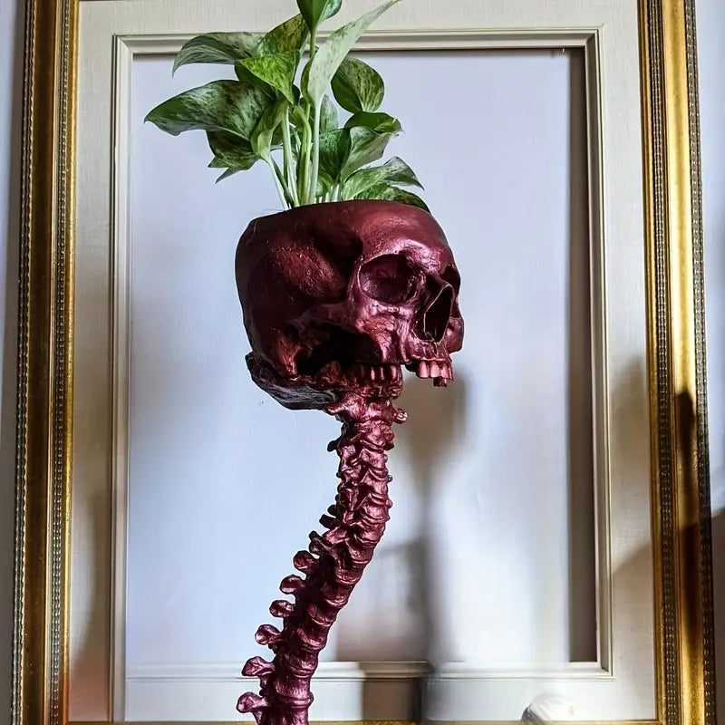 Gothic Planter met Schedel en Ruggengraat 6