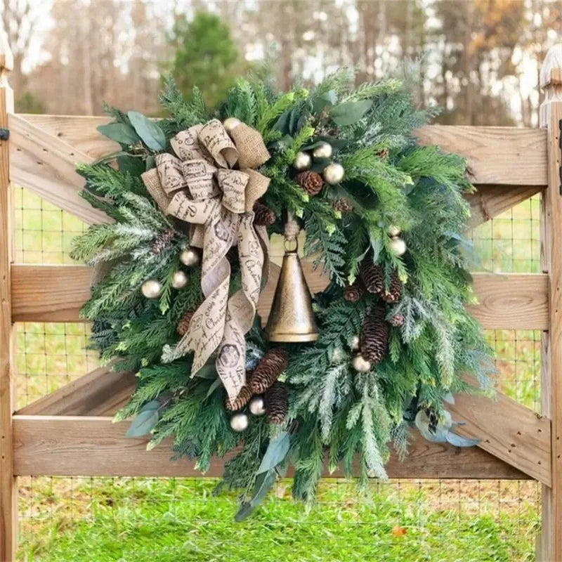 Grote Kunstmatige Kerstkrans Voor Deur Met Dennentakken En Decoratieve Elementen 4