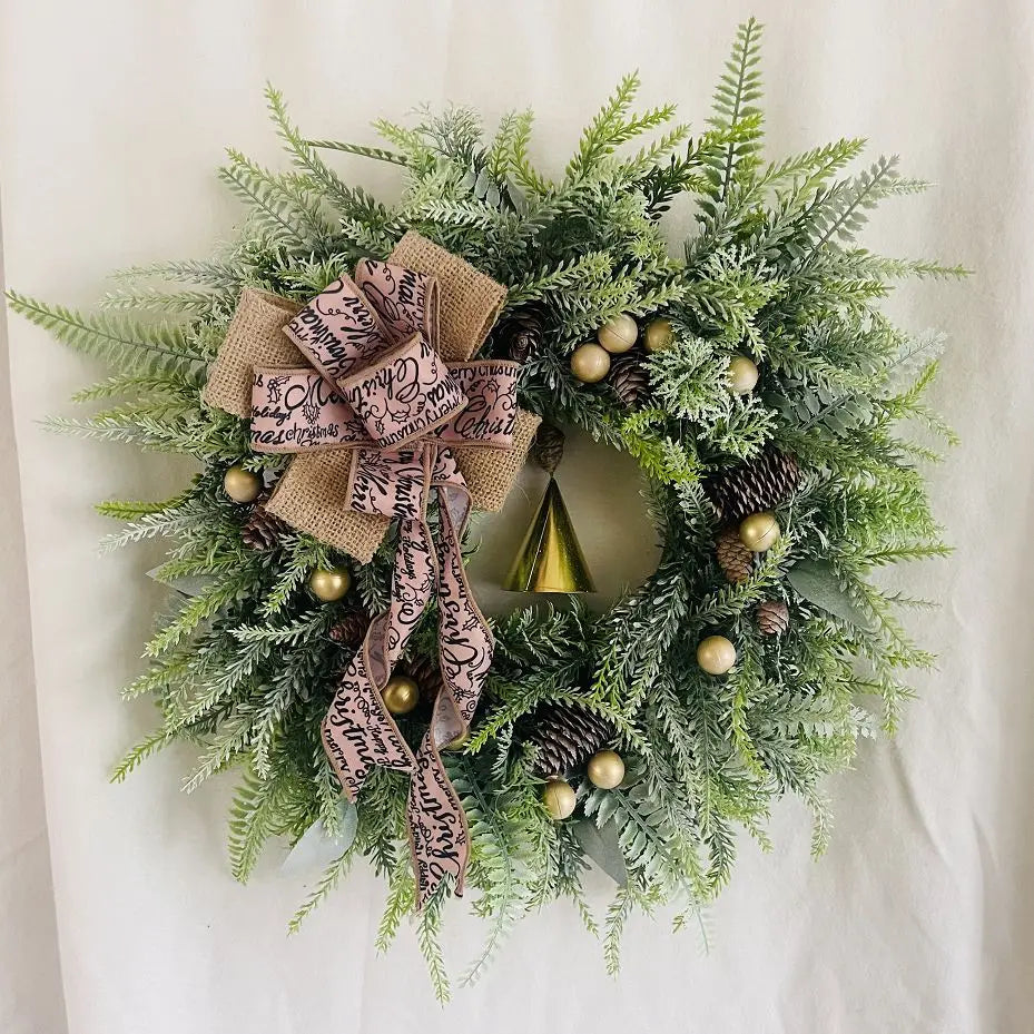 Grote Kunstmatige Kerstkrans Voor Deur Met Dennentakken En Decoratieve Elementen 5