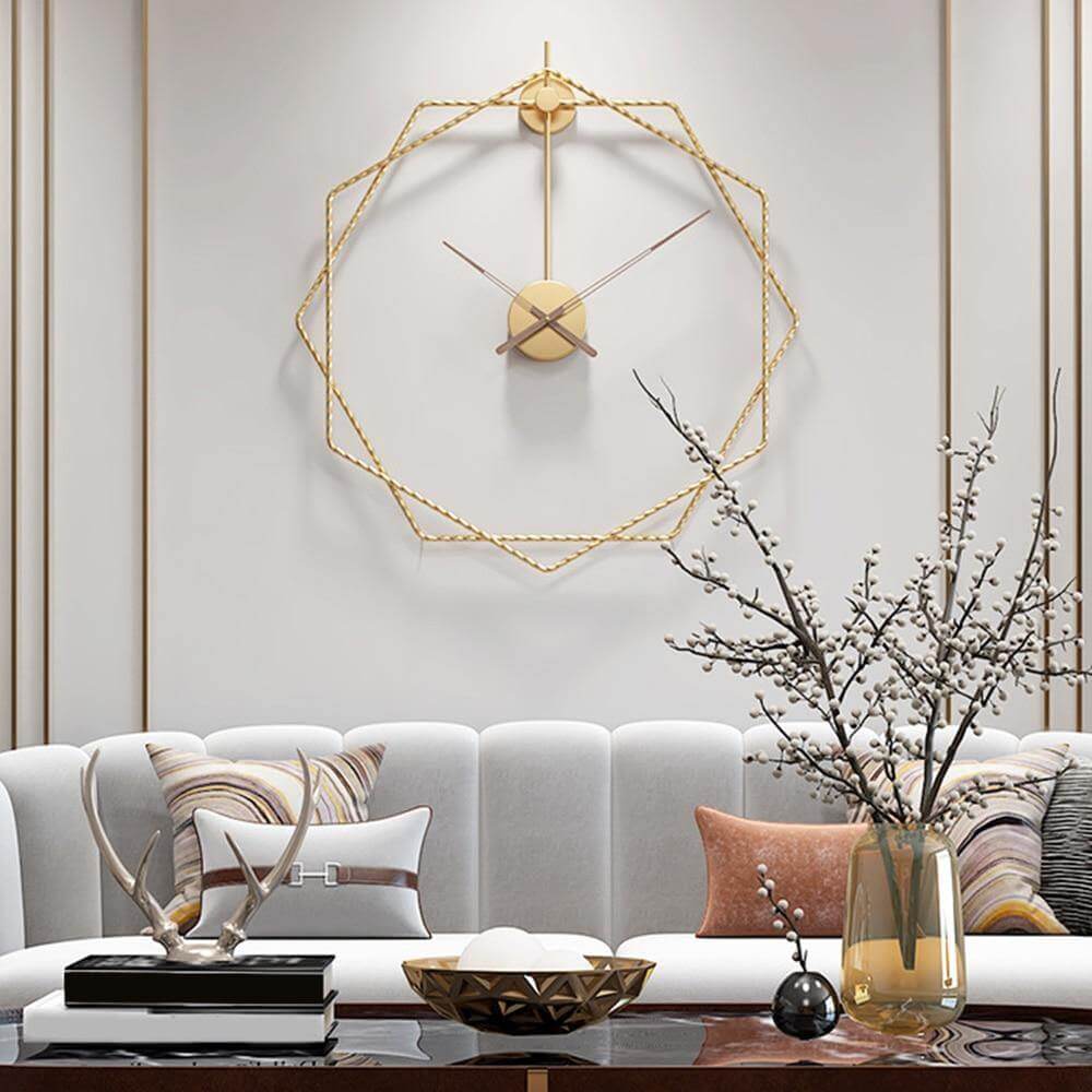 Grote Wandklok Geometrisch Ontwerp voor Moderne Interieurs 3