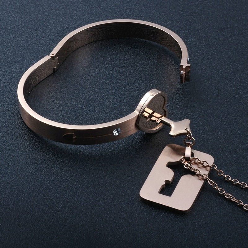 Lock Key Armband en Ketting Set