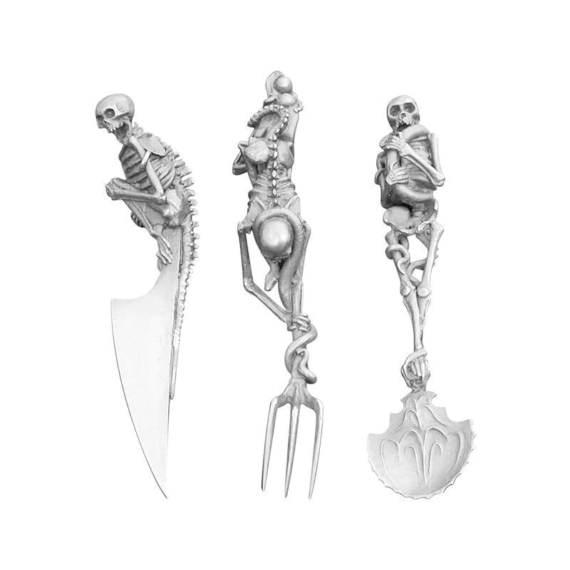 Halloween Bestekset met Skeletontwerp 0
