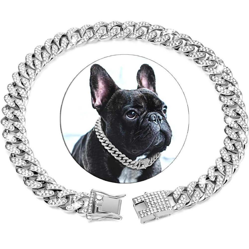 Halsband Hond Luxe met Gouden Ketting en Zirkonia Diamanten voor Honden 4