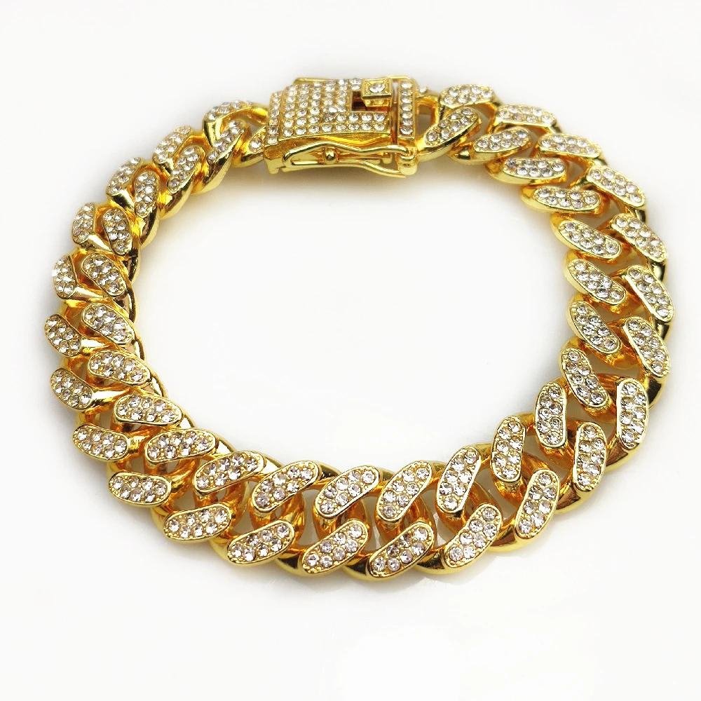 Halsband Hond Luxe met Gouden Ketting en Zirkonia Diamanten voor Honden 5
